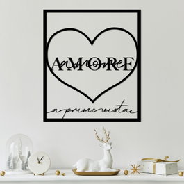 Wallity Amore Prima Vista 2 - Escultura de pared de metal negra